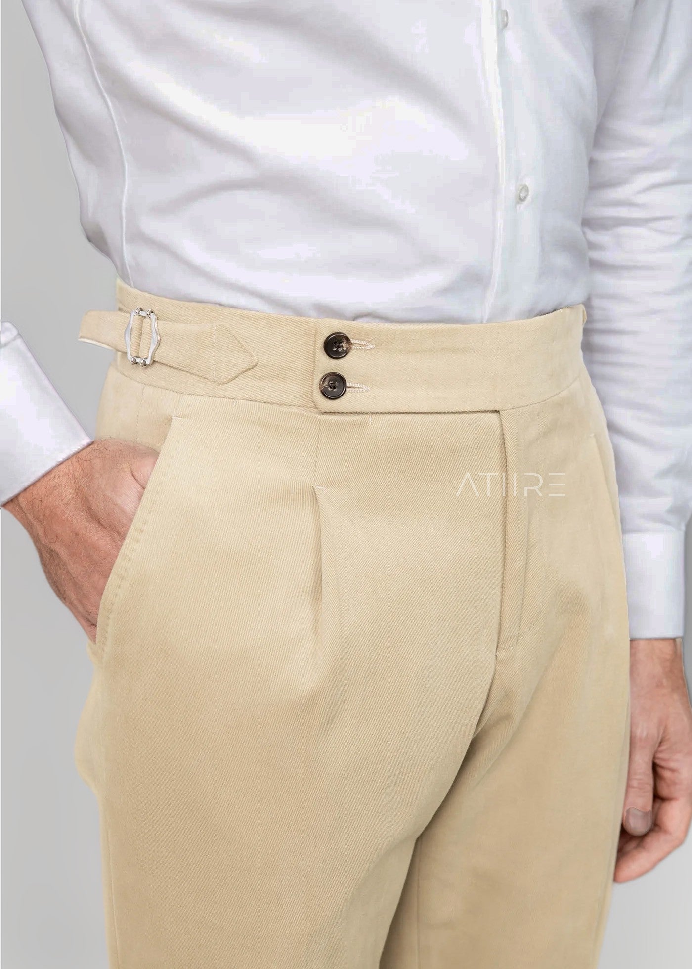 BIEGE SIGNATURE BUTTONED GURKHA PANTS