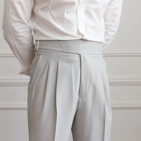 ASH GREY CLASSIC BUCKLE GURKHA PANTS